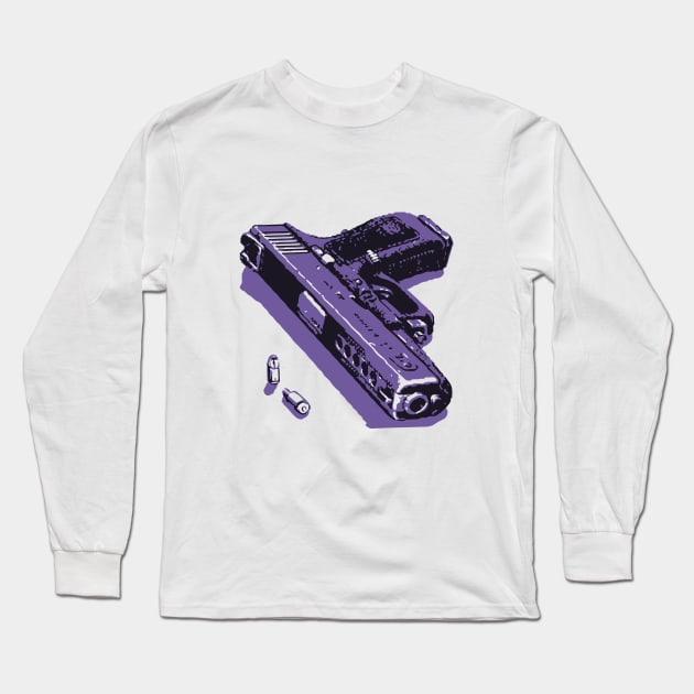 a gun pixeled Long Sleeve T-Shirt by vellouz55